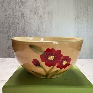 Fleur Rustique Cereal Bowl by Nanette Vacher for Ambiance Collections-Red Poppy